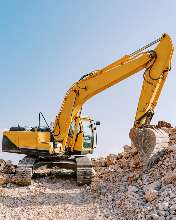 Excavator on a construction site